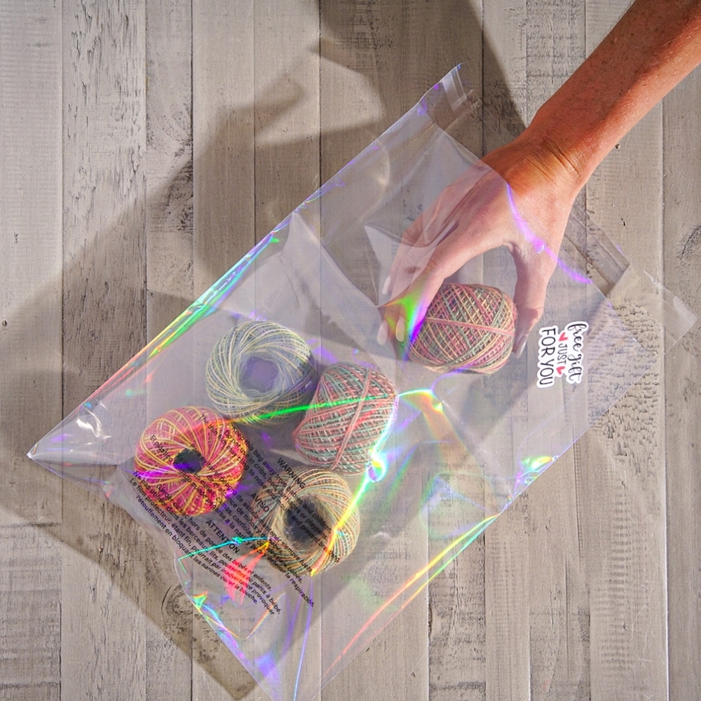 Holographic Clear Poly Bags 10x13 100pk